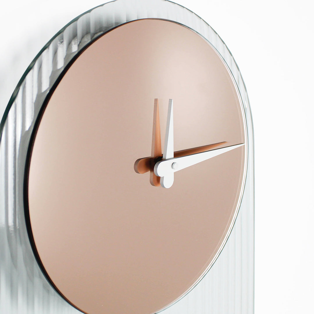 Orologio a Pendolo di Design ''Londra'' vetro cannettato e specchio rosato
