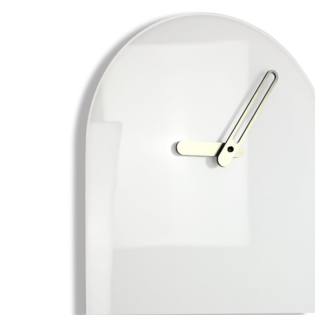 Orologio a Pendolo di Design "Ostuni" in Vetro Bianco