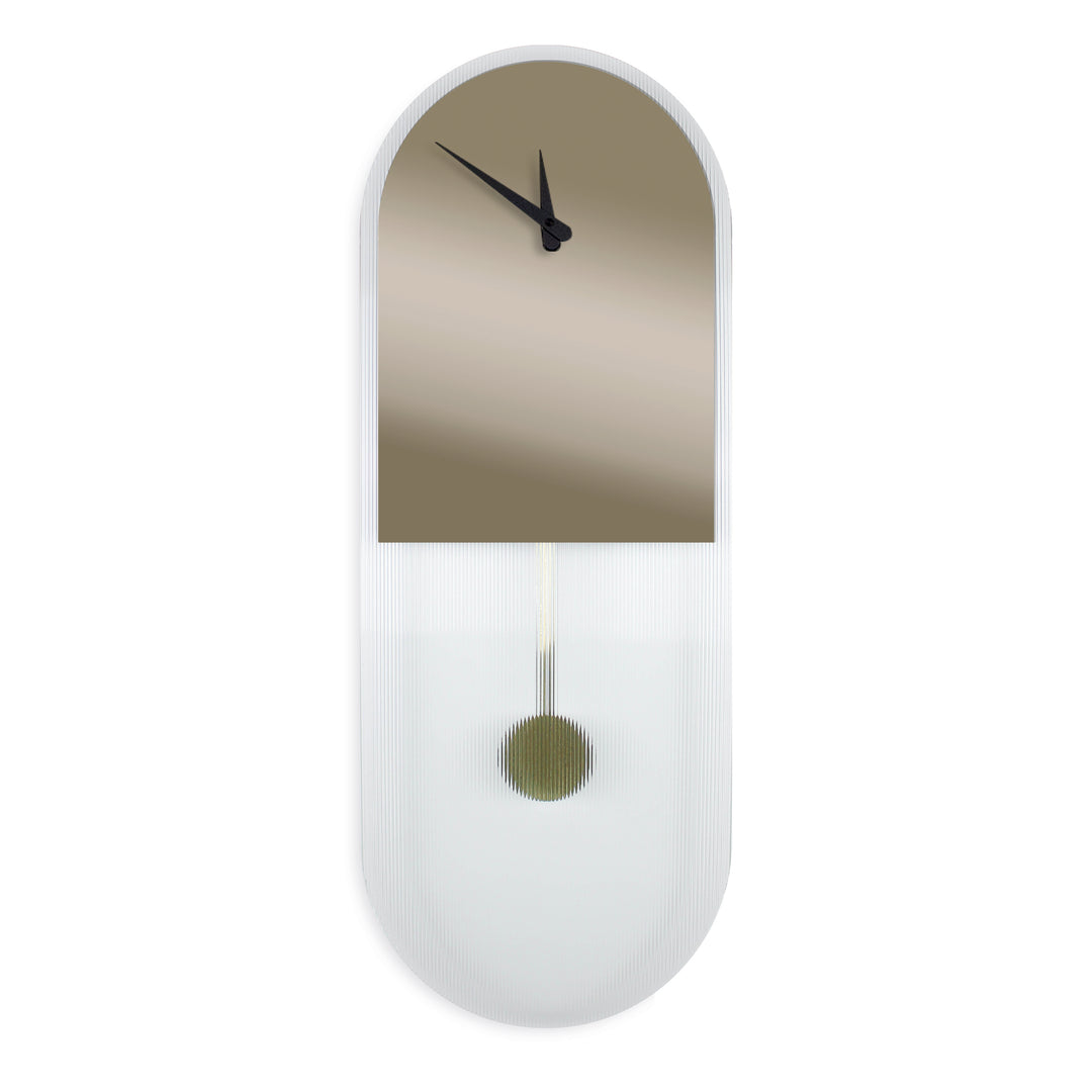 "Verona" Design Pendulum Clock in Rigatino Glass