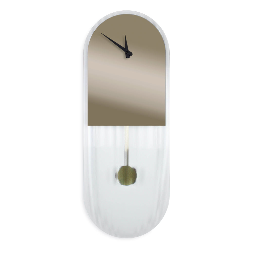 Orologio a Pendolo di Design "Verona" in Vetro Rigatino